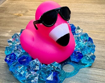Rubber Flamingo Cup Topper