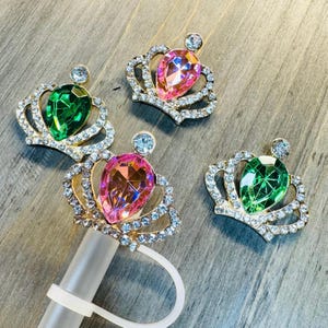 Jeweled Crown Straw Cap 2 colors to choose from