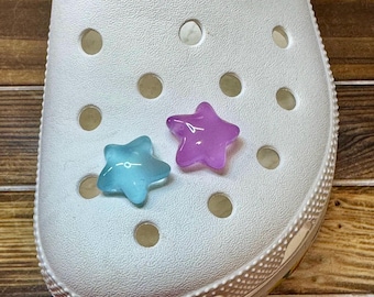 Glow in the Dark Jelly Style Star Shoe Charm. Your choice of color.