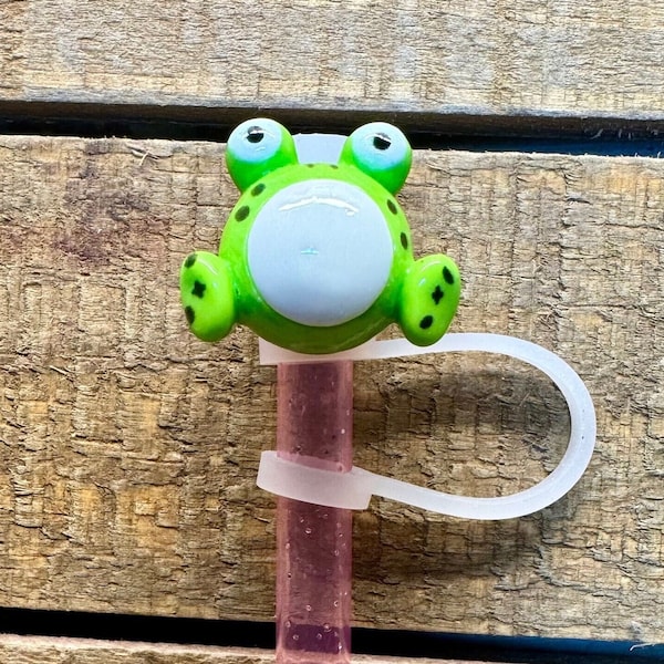 Green Frog Straw Cap Topper