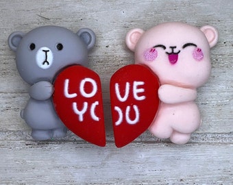 Two Piece Love You Croc Charms