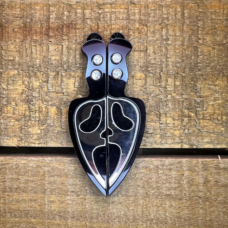 Two Piece Ghost Face Knife Croc Charms Etsy