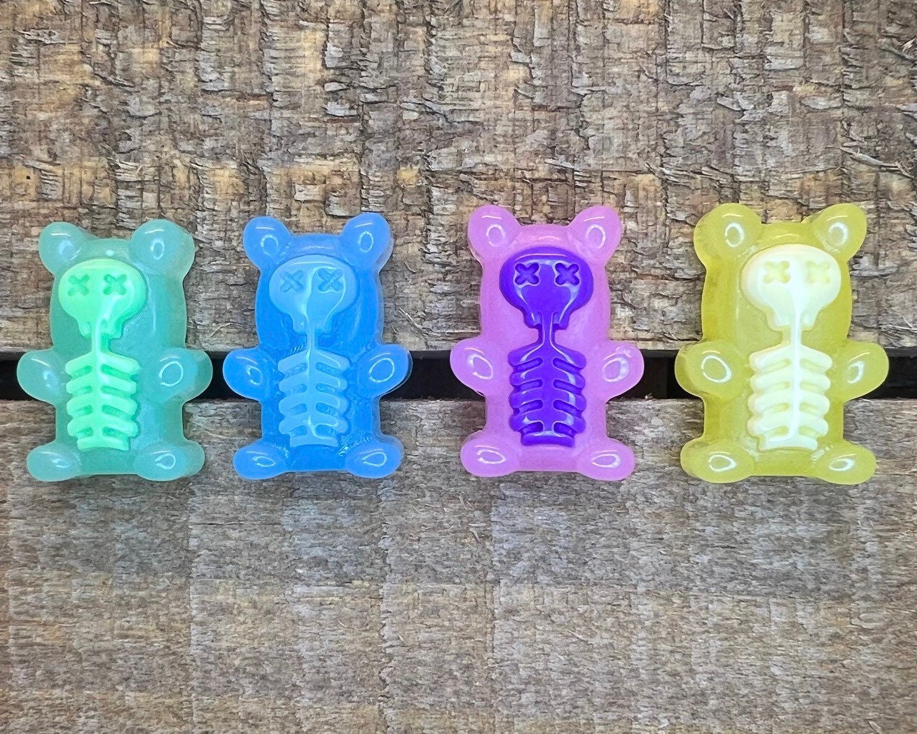 Chubby Rainbow Gummy Bear Croc Charms Set of 8 Charms 