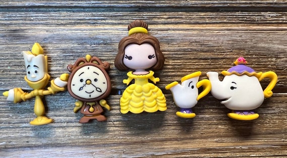 Lot of 7 Croc Charms Beauty and The Beast