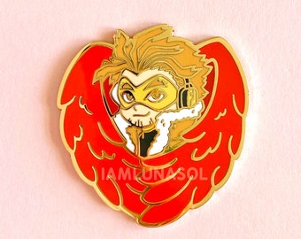 Hawks Hard Enamel Pin / anime, hero, wings, lapel pin, badge, gold
