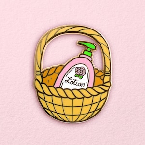 Lotion in the Basket Hard Enamel Pin / funny, horror, movie, lapel pin, badge, gold