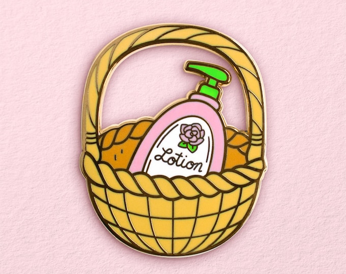 Lotion in the Basket Hard Enamel Pin / funny, horror, movie, lapel pin, badge, gold