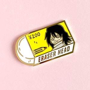 Eraser Head Hard Enamel Pin / anime, hero, Aizawa, lapel pin, badge, gold