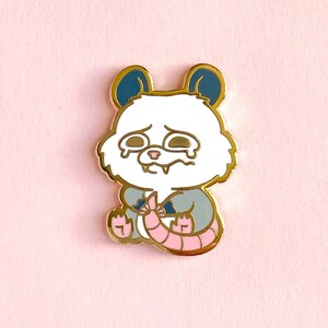 Crying Possum Hard Enamel Pin / opossum, funny, cute, lapel pin, badge