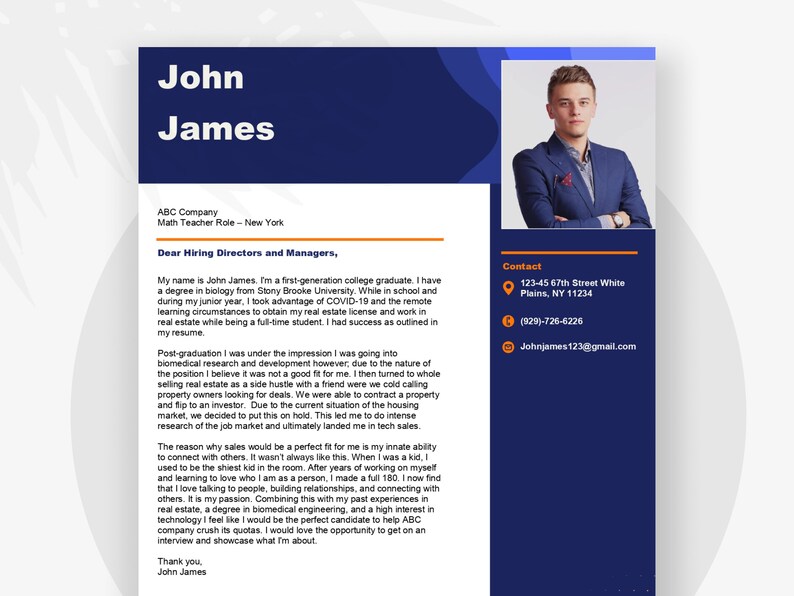 Printable resume cover letter template ats friendly cv etsy