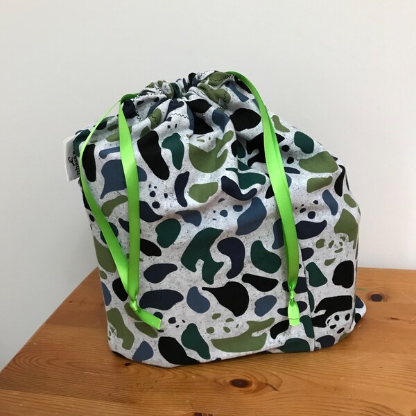 Punky Pandas Fabric Gift Bag - Reusable and Upcycled.
