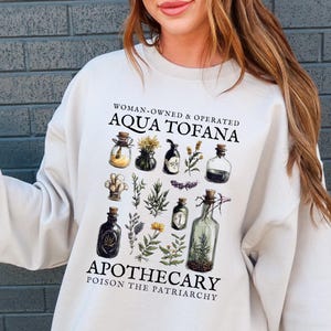 Sweat-shirt botanique féministe Aqua Tofana apothicaire, sweat-shirt féministe, droits de la femme, militante sociale, femmes rebelles, briser le patriarcat
