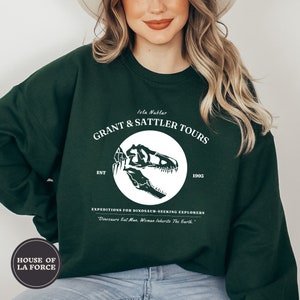 Grant & Sattler Tours Dinosaur Sweatshirt, Movie Lover Gift, Paleontology Shirt, Movie Shirt, Dinosaur Shirt, Geek Shirt, 90s Movies