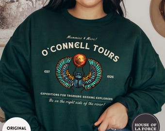 O&#39;Connell Tours The Mummy 1999 Geeky Sweatshirt, The Mummy Sweatshirt, Brendan Fraser Shirt, The Mummy 1999 , The Mummy Movie Lover Gift