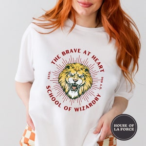 Vintage Style Lion Shirt, Wizard House Shirt, Wizard Sport, Wizard School House, Witchcore, Mystical, Theme Park Shirts, Wizard Shirt
