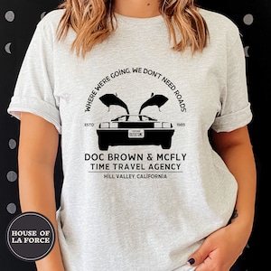 Doc Brown & McFly Time Travel Agency Shirt, Back to the Future, Marty McFly, Doc Emmett Brown, 1980s Movies, Movie Lover Gift, Cult Classic