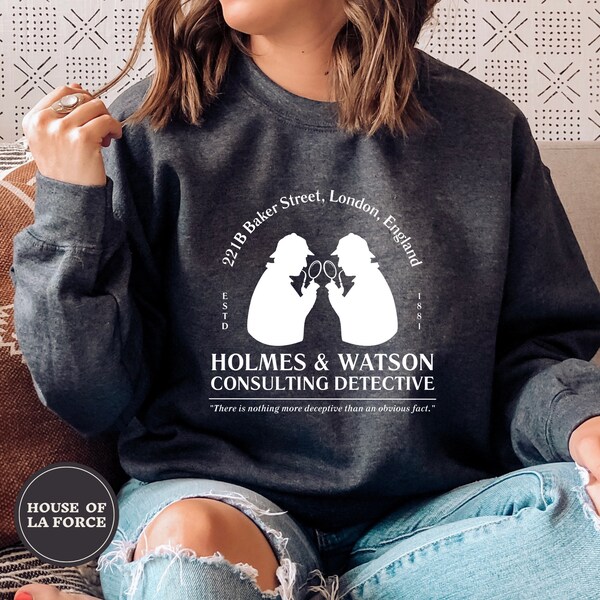 221B Baker Street Sweatshirt, Sherlock Holmes, Book Shirt, Literature Gift, Gift for Book Lover, Benedict Cumberbatch, John Watson