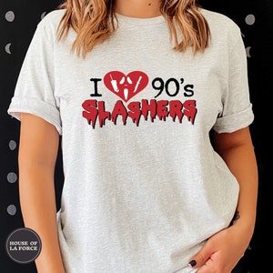 I Love 90&#39;s Slashers Shirt, Horror Movie Shirt, Halloween Tee, Scary Movies, Halloween Movie, Horror Movie Lover, Horror Movies, 90s Movies