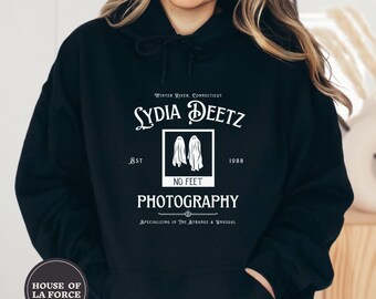 Lydia Deetz Photography Hooded Sweatshirt, Strange and Unusual, Goth Sweatshirt, Halloween Shirt, Horror Sweatshirt, Horror Lover Gift