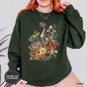 Floral Dinosaur Sweatshirt, Dinosaur Gift, Paleontology Shirt, Dinosaur Shirt, Dinosaur Lover Gift, Paleontology Gift, Nerdy Sweatshirt