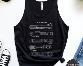 Sabers Unisex Jersey Tank, Galaxy Shirt, SciFi Shirt, Movie Lover, Movie Buff, Gifts for Geeks, Nerdy Tee, Kenobi, Geek Shirt