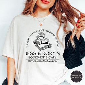 Maglietta della libreria di Jess e Rory, Gilmore onorario, amante dei libri, amante dei libri, regalo per lettori di libri, Rory Gilmore, Jess Mariano, Lorelei Gilmore