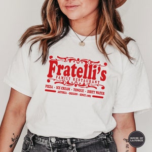 Fratelli's Family Restaurant Goonies Shirt, The Goonies, Goonies Shirt, Sloth, Chunk, 80s Movies, Oregon Shirt, Never Say Die, Retro Shirt
