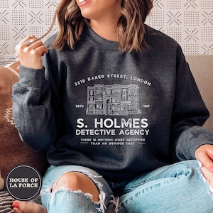 221B Baker Street Sweatshirt, Sherlock Holmes, Book Shirt, Literature Gift, Gift for Book Lover, Benedict Cumberbatch, John Watson
