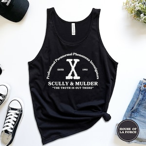 Scully & Mulder&#39;s Paranormal Investigation Tank Top, The X-Files, X Files Shirt, Scully And Mulder Shirt, The Truth Is Out There, 90s Tee