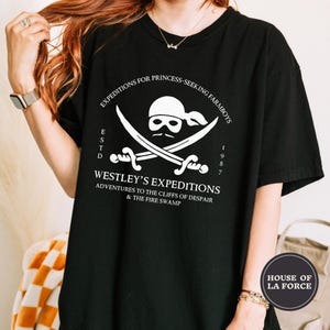 Chemise Westley&#39;s Adventures, chemise geek, cadeau pour amateur de cinéma, chemise ringard, princesse mariée, cadeaux pour geeks, Inigo Montoya, chemise nostalgie des années 80