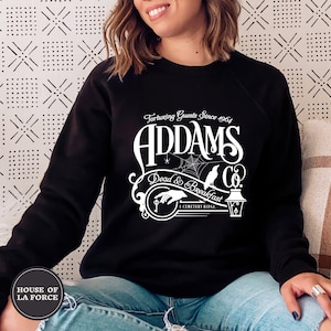 Addams Dead & Breakfast Sweatshirt, Halloween Shirt, Goth Shirt, Addams Family Shirt, Spooky Shirt, Creepy Shirt, Morticia, Wednesday