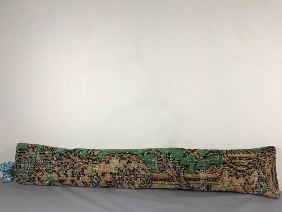 Large Lumbar Rug Pillow Cover Long Pillow Green for Bed Long Pillow