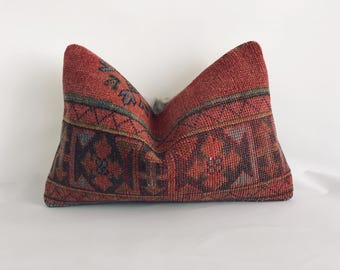 Lumbar pillow covers,16x24,Kilim Pillow,Turkish pillow covers Cushion covers,decorative pillow, tuft kilim decor,boho decor, pillow shams,