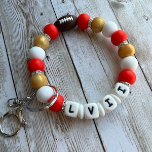 KC Chiefs Womens Apparel | KC Chiefs Superbowl Inspired | Wristlet Keychain | KC Chiefs Inspired | Chiefs Inspired Superbowl Keychain
