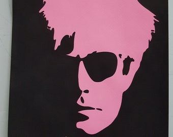 Andy Warhol. Andy Portrait. Watercolor on paper. Pop Art. Handmade. Vintage. Art. Watercolor Painting. Home Office Decor. Black Poster Wall