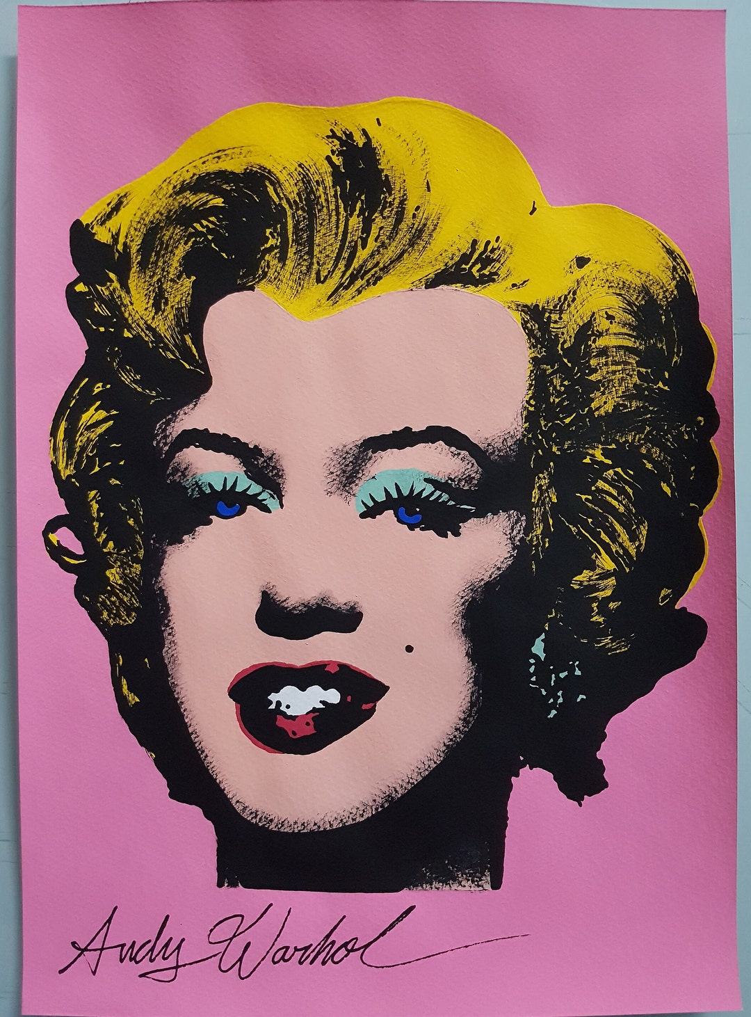 Andy Warhol. Marilyn Monroe. Watercolor on Paper. Pop Art