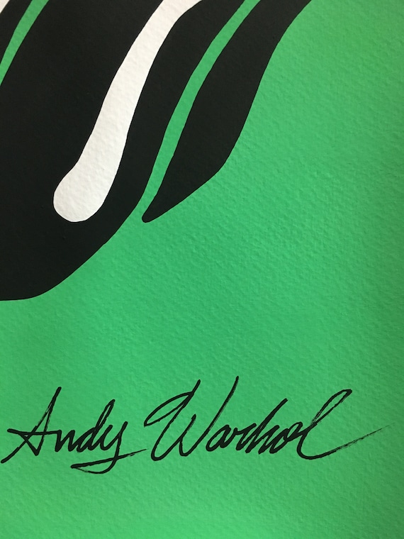 Andy Warhol. Rolling Stones Tongue. Watercolor on Paper. Pop Art