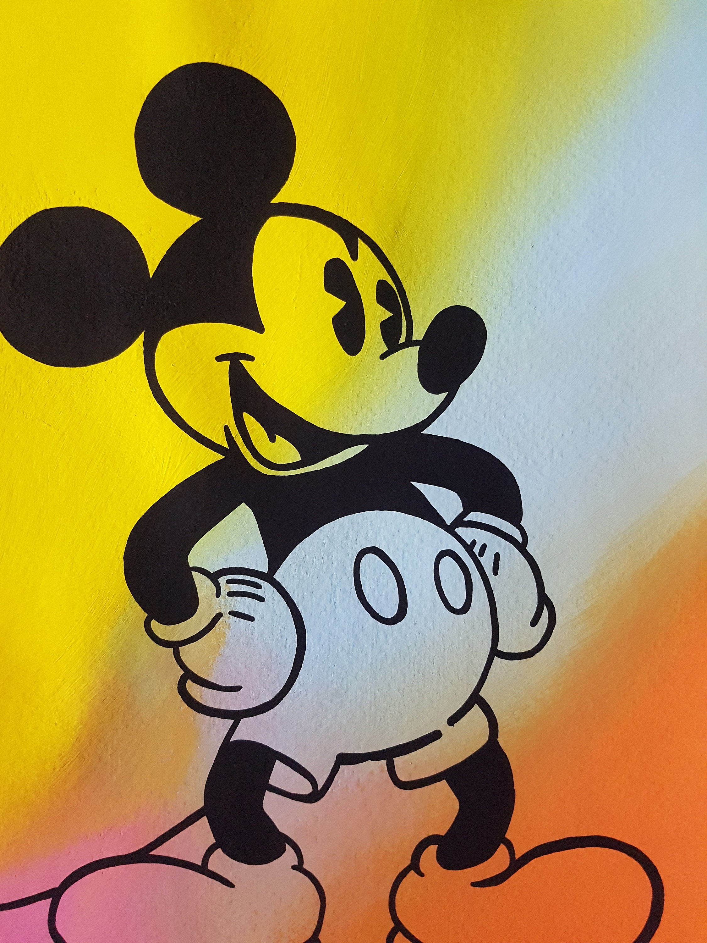 Andy Warhol. Mickey Mouse. Watercolor on Paper. Pop Art. Handmade