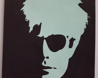 Andy Warhol. Andy Portrait. Watercolor on paper. Pop Art. Handmade. Vintage. Art. Watercolor Painting. Home Office Decor. Black Poster Wall