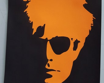 Andy Warhol. Andy Portrait. Watercolor on paper. Pop Art. Handmade. Vintage. Art. Watercolor Painting. Home Office Decor. Black Poster Wall