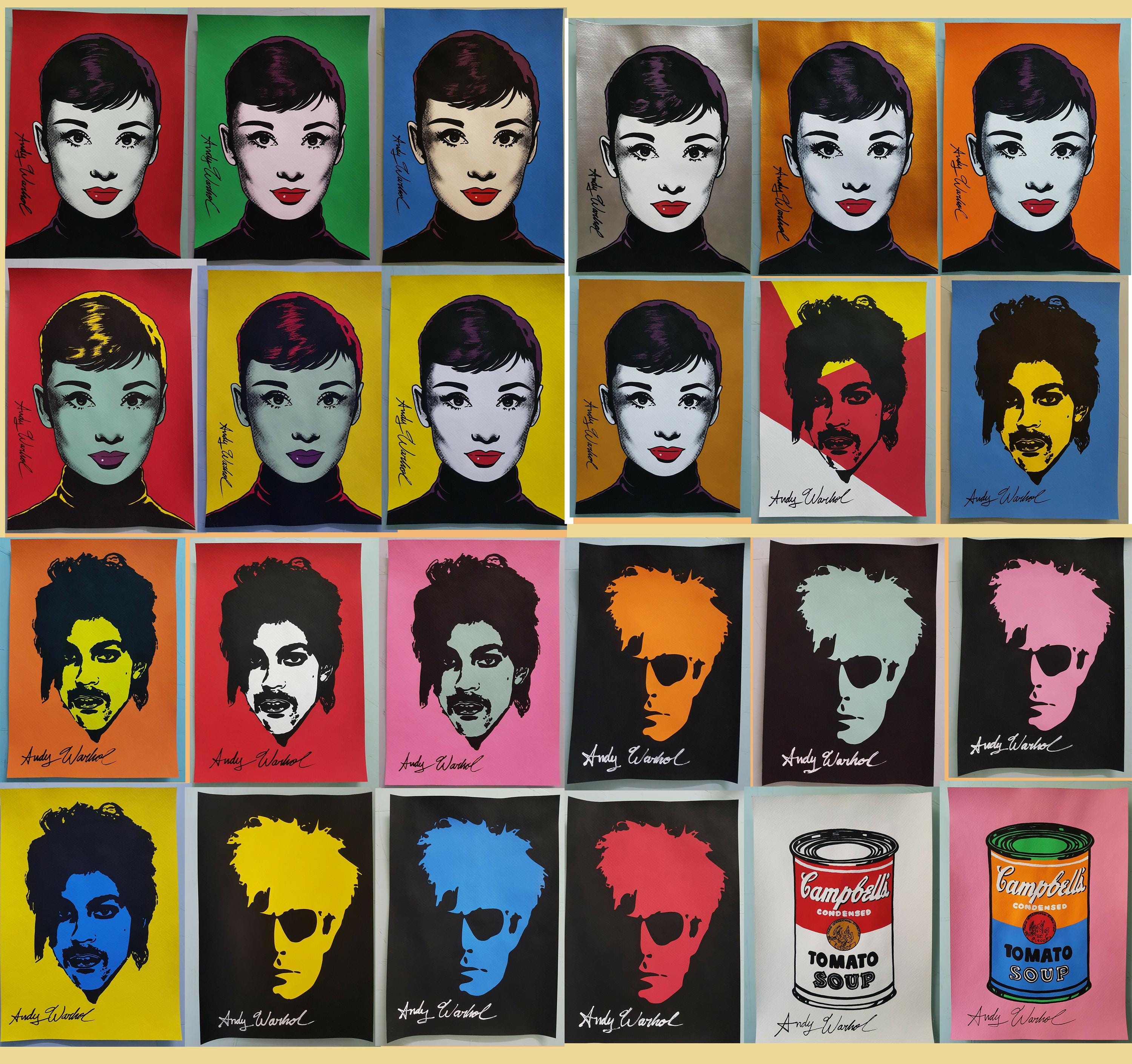 162 LOT Andy Warhol . Watercolor on Paper. Pop Art. Handmade