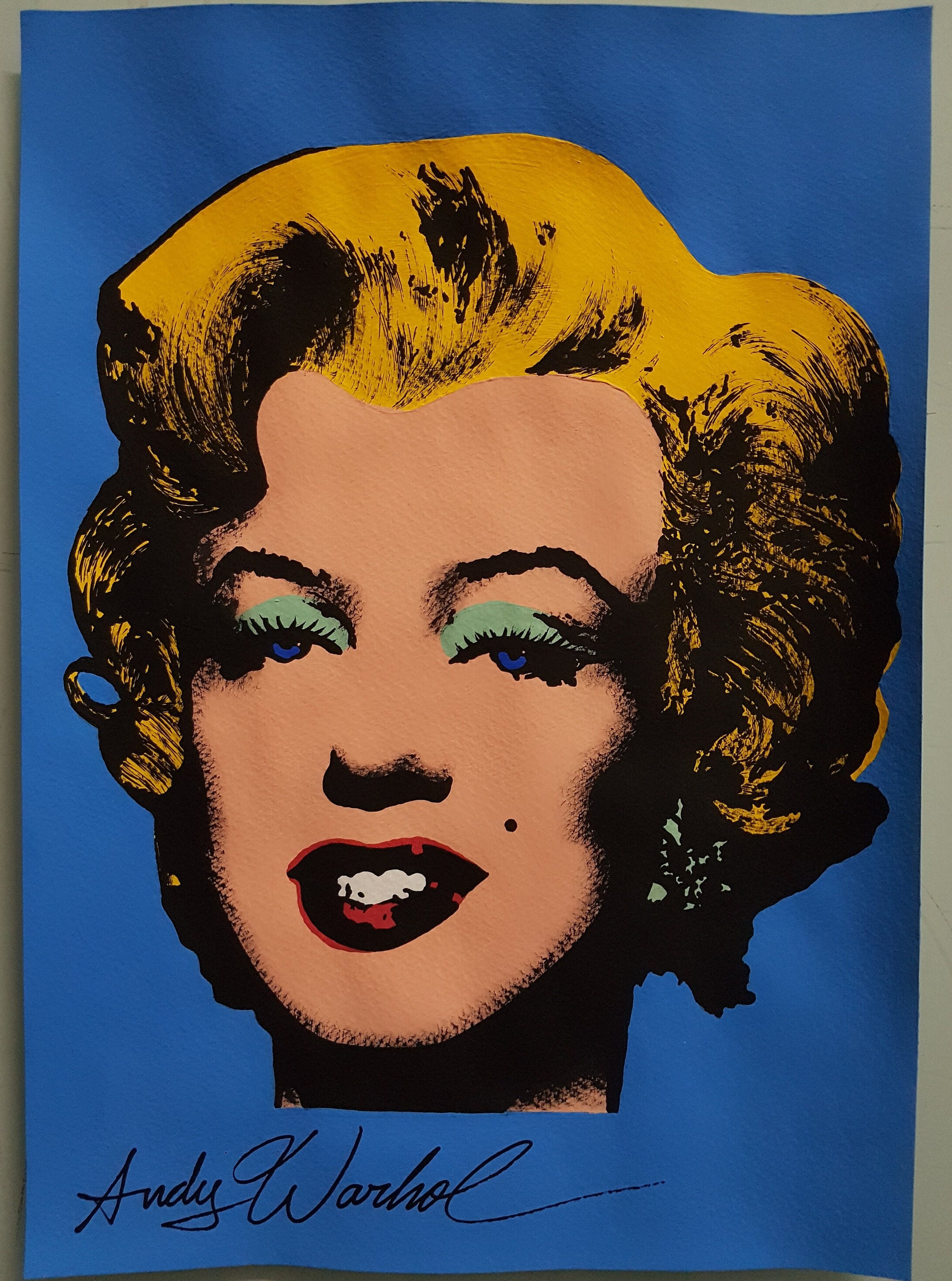 Andy Warhol. Marilyn Monroe. Watercolor on Paper. Pop Art