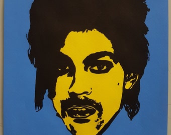 Andy Warhol. Prince. Watercolor on paper. Pop Art. Handmade. Vintage. Art. Watercolor Painting. Home Office Decor. Blue Poster. Wall Art
