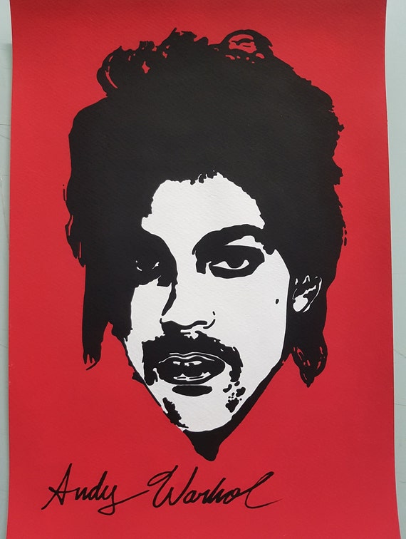 アンディ・ウォーホル。プリンス。紙に描いた水彩画。ポップアート