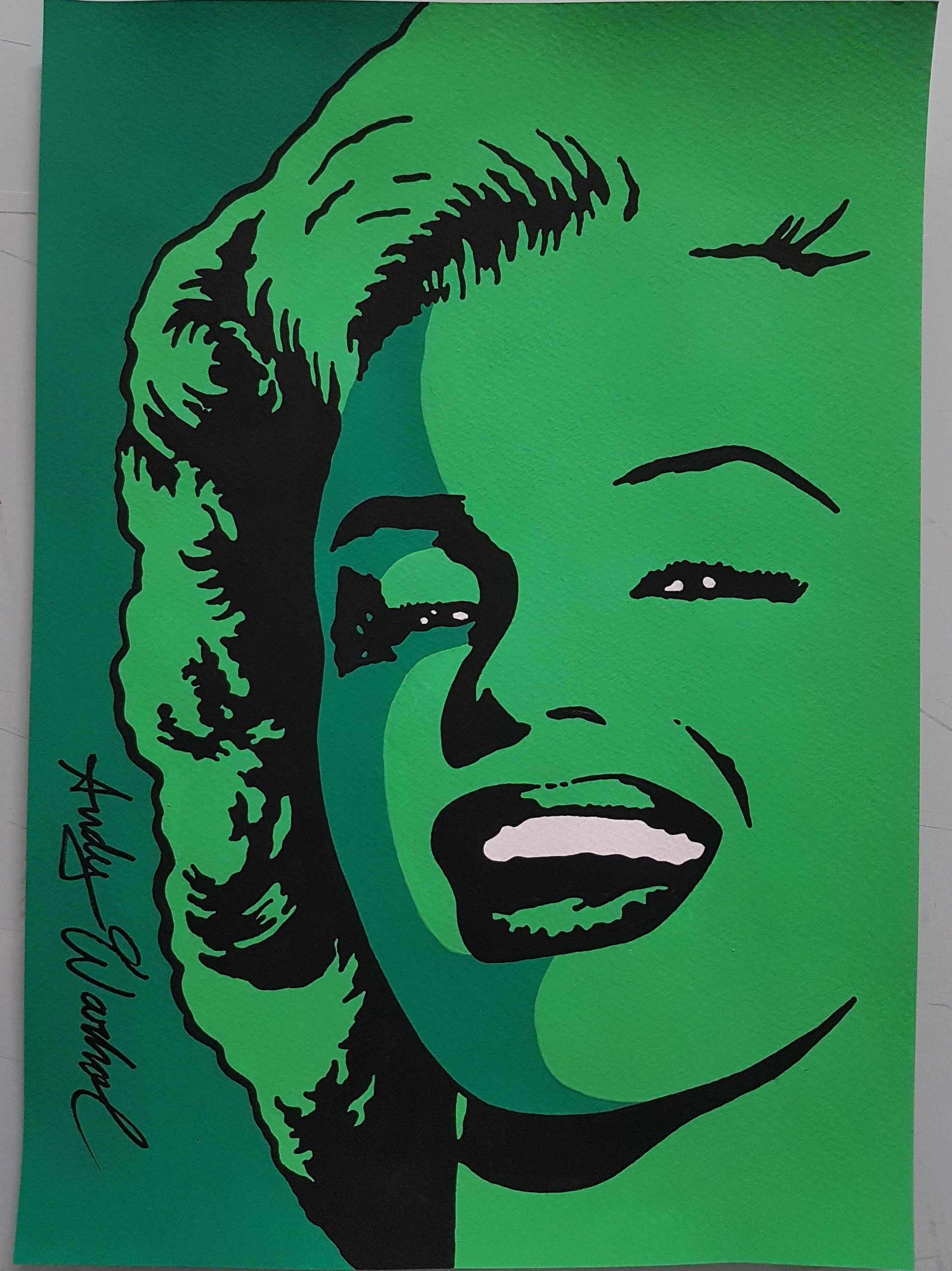 Andy Warhol. Marilyn Monroe. Watercolor on Paper. Pop Art