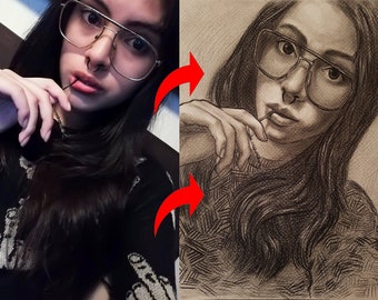 Custom portrait. Portrait from photo. Pencil drawing on paper. Portrait commission. Handmade drawing. Art Commission.