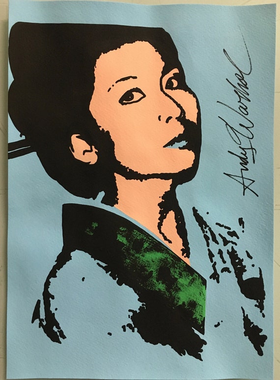 アンディ・ウォーホル。キミコ・パワーズ。紙に水彩。ポップアート