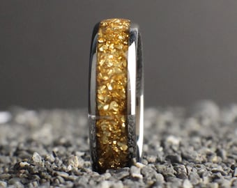 Citrine Ring, Citrine Birthstone Ring, Yellow Ring, 6mm wide tungsten ring