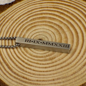 Personalized Pendant for Men, Bar Necklace, Men&#39;s Necklace, Customized Men&#39;s Necklace, Custom Pendant Necklace, Necklace Gift for Him