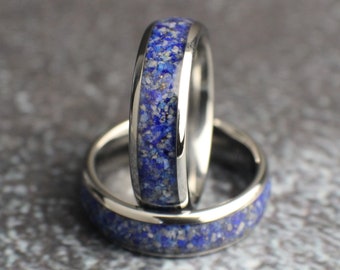 Lapis Lazuli Ring, Lapis Wedding Band, Lapis Wedding Ring, Promise Ring, Anniversary Ring, 6mm wide ring, December Birthstone Ring